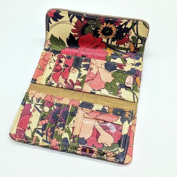 Sakroots Peace Multicolor Coated Canvas Trifold Wallet - Picture 4 of 6
